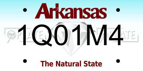 1Q01M4 Arkansas License Plate