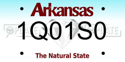 1Q01S0 Arkansas License Plate