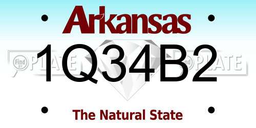 1Q34B2 Arkansas License Plate