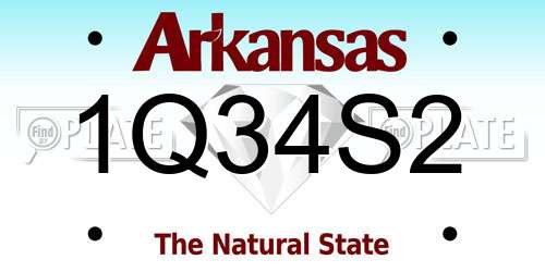 1Q34S2 Arkansas License Plate