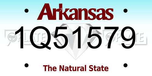 1Q51579 Arkansas License Plate