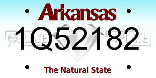 1Q52182 Arkansas License Plate