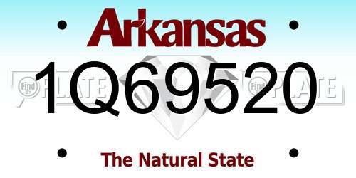 1Q69520 Arkansas License Plate