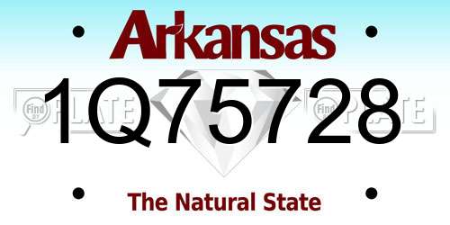 1Q75728 Arkansas License Plate