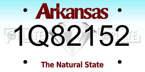 1Q82152 Arkansas License Plate