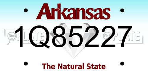 1Q85227 Arkansas License Plate