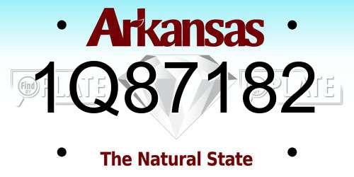 1Q87182 Arkansas License Plate