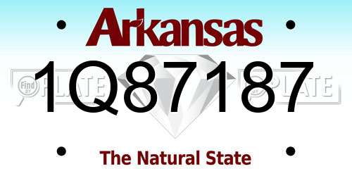 1Q87187 Arkansas License Plate