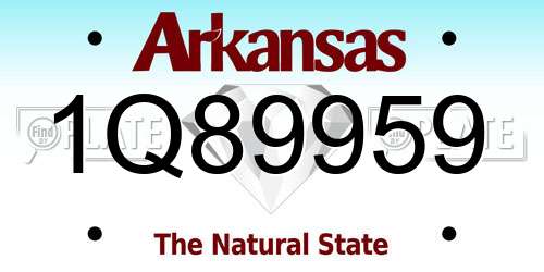 1Q89959 Arkansas License Plate