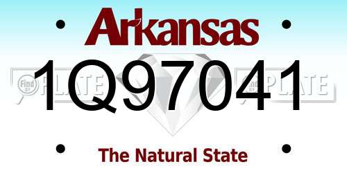 1Q97041 Arkansas License Plate