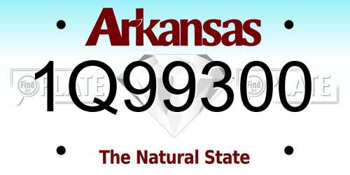 1Q99300 Arkansas License Plate