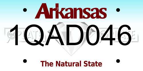 1QAD046 Arkansas License Plate
