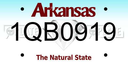 1QB0919 Arkansas License Plate