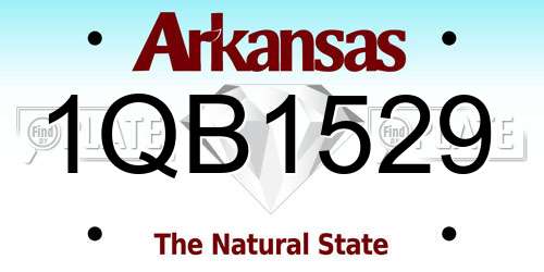 1QB1529 Arkansas License Plate