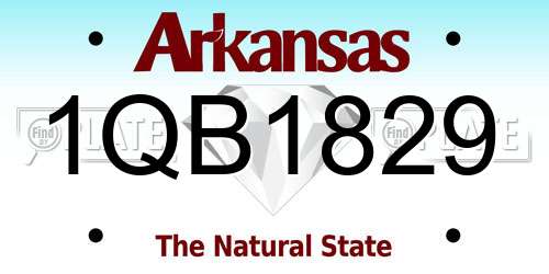 1QB1829 Arkansas License Plate