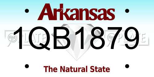 1QB1879 Arkansas License Plate