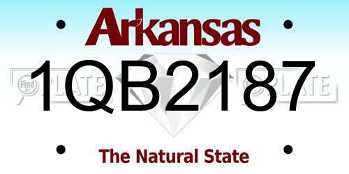1QB2187 Arkansas License Plate
