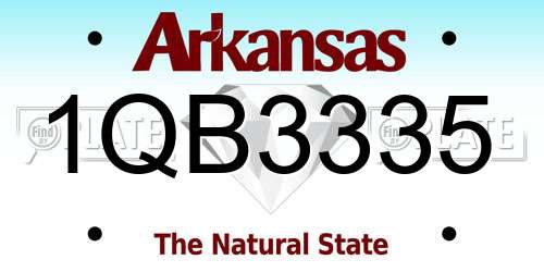 1QB3335 Arkansas License Plate