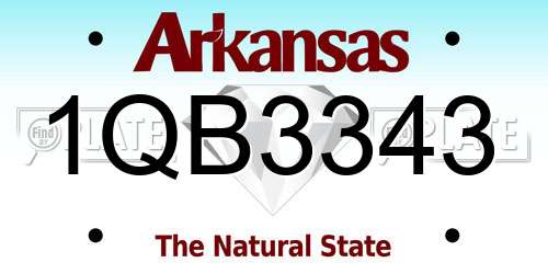 1QB3343 Arkansas License Plate