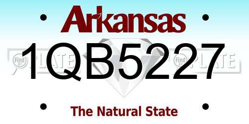 1QB5227 Arkansas License Plate