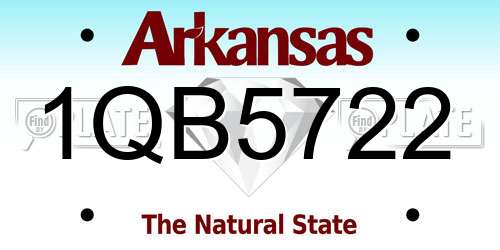 1QB5722 Arkansas License Plate