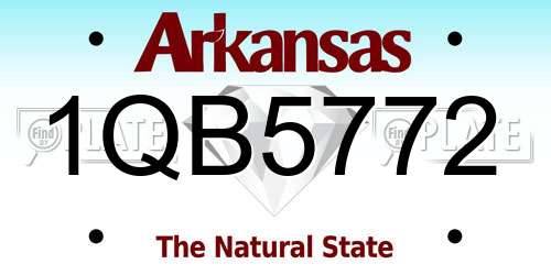 1QB5772 Arkansas License Plate