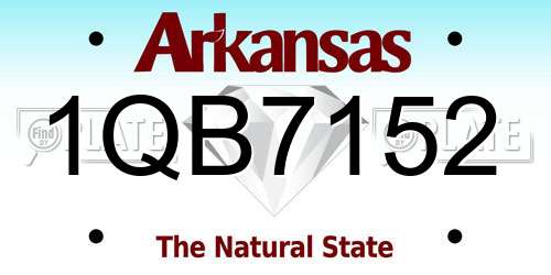 1QB7152 Arkansas License Plate
