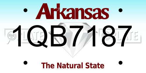 1QB7187 Arkansas License Plate