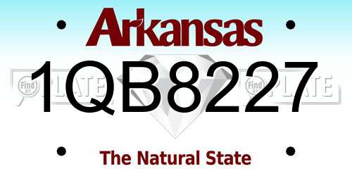 1QB8227 Arkansas License Plate