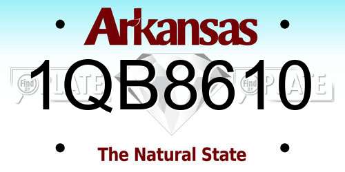 1QB8610 Arkansas License Plate
