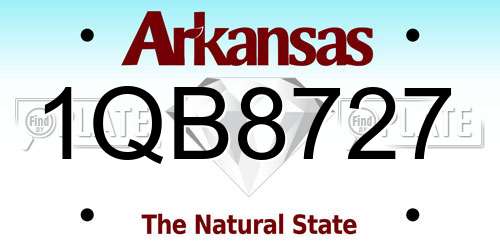 1QB8727 Arkansas License Plate