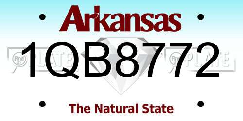 1QB8772 Arkansas License Plate
