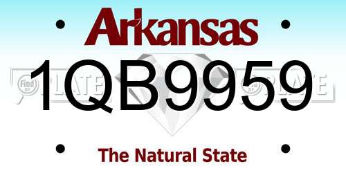 1QB9959 Arkansas License Plate