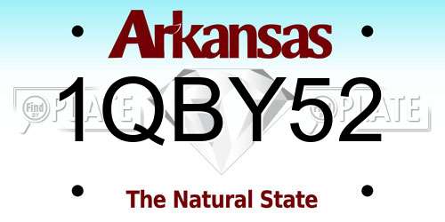 1QBY52 Arkansas License Plate