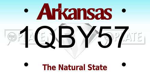 1QBY57 Arkansas License Plate
