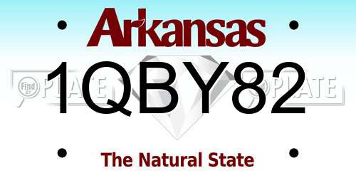 1QBY82 Arkansas License Plate