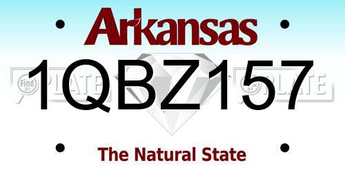 1QBZ157 Arkansas License Plate