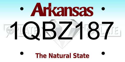 1QBZ187 Arkansas License Plate