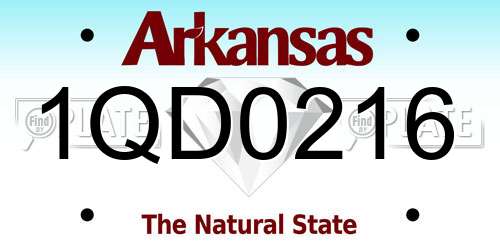1QD0216 Arkansas License Plate