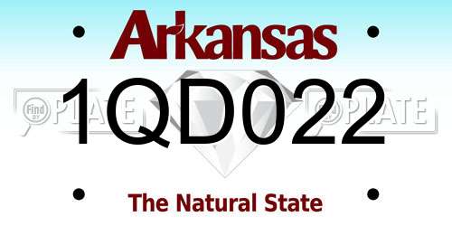1QD022 Arkansas License Plate