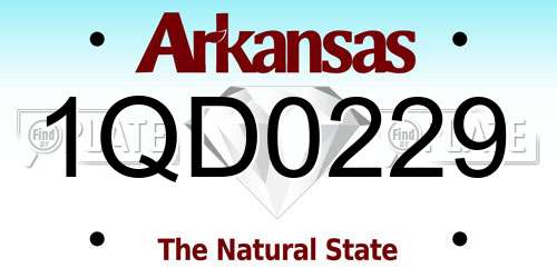 1QD0229 Arkansas License Plate