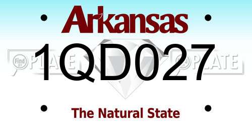 1QD027 Arkansas License Plate