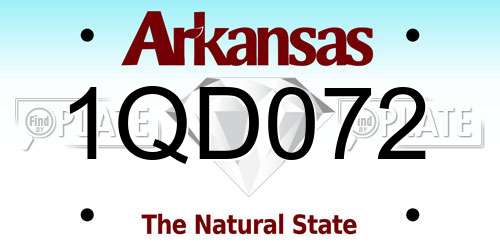 1QD072 Arkansas License Plate