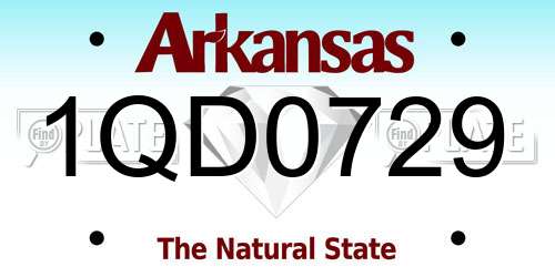 1QD0729 Arkansas License Plate