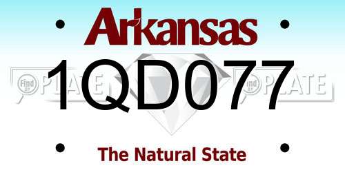 1QD077 Arkansas License Plate