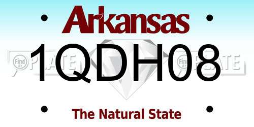 1QDH08 Arkansas License Plate