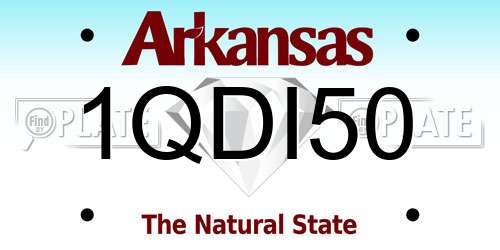 1QDI50 Arkansas License Plate