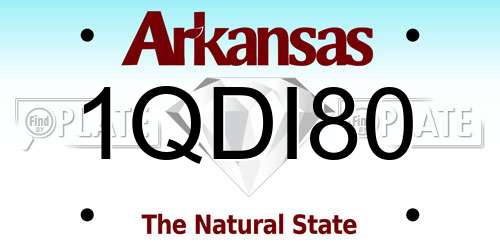 1QDI80 Arkansas License Plate