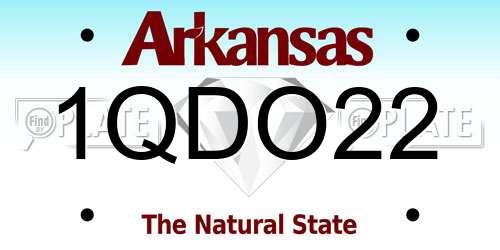 1QDO22 Arkansas License Plate
