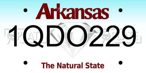1QDO229 Arkansas License Plate